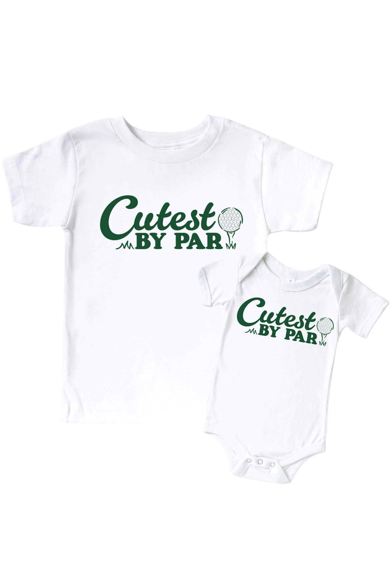Cutest By Par Graphic Bodysuit & Kids Tee | White