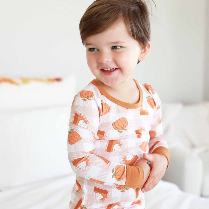 pumpkins and pumpkin pie two piece pajama set thanksgiving