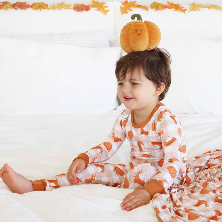 pie and pumpkin two piece pajama set for kids