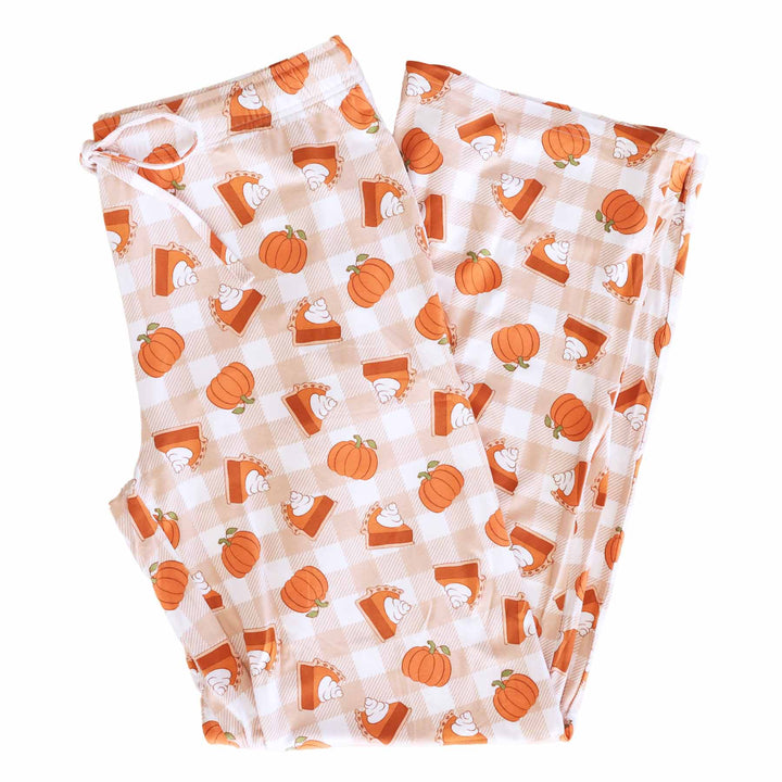 pumpkin and pie thanksgiving lounge pants for adults