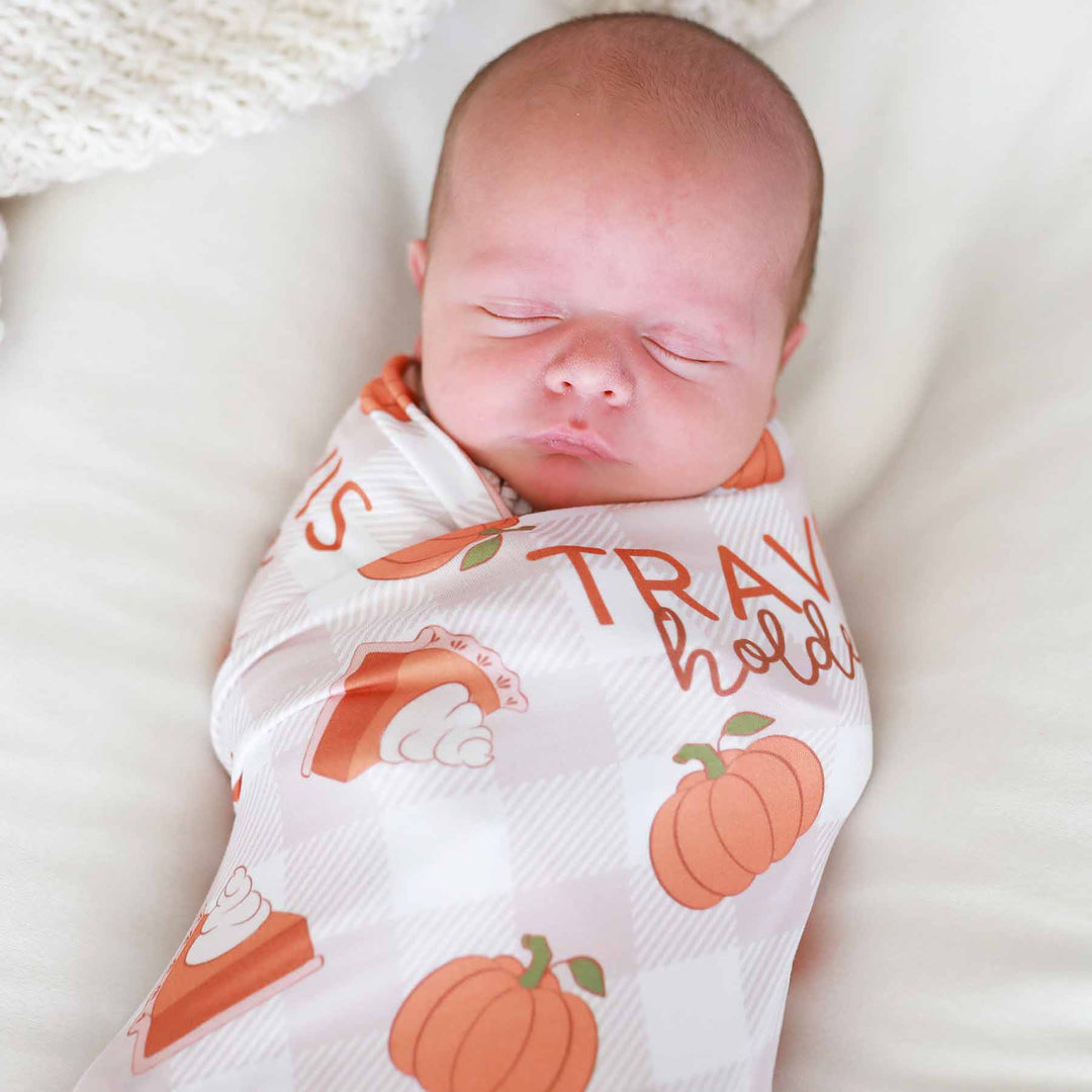 thanksgiving personalized swaddle for newborns 