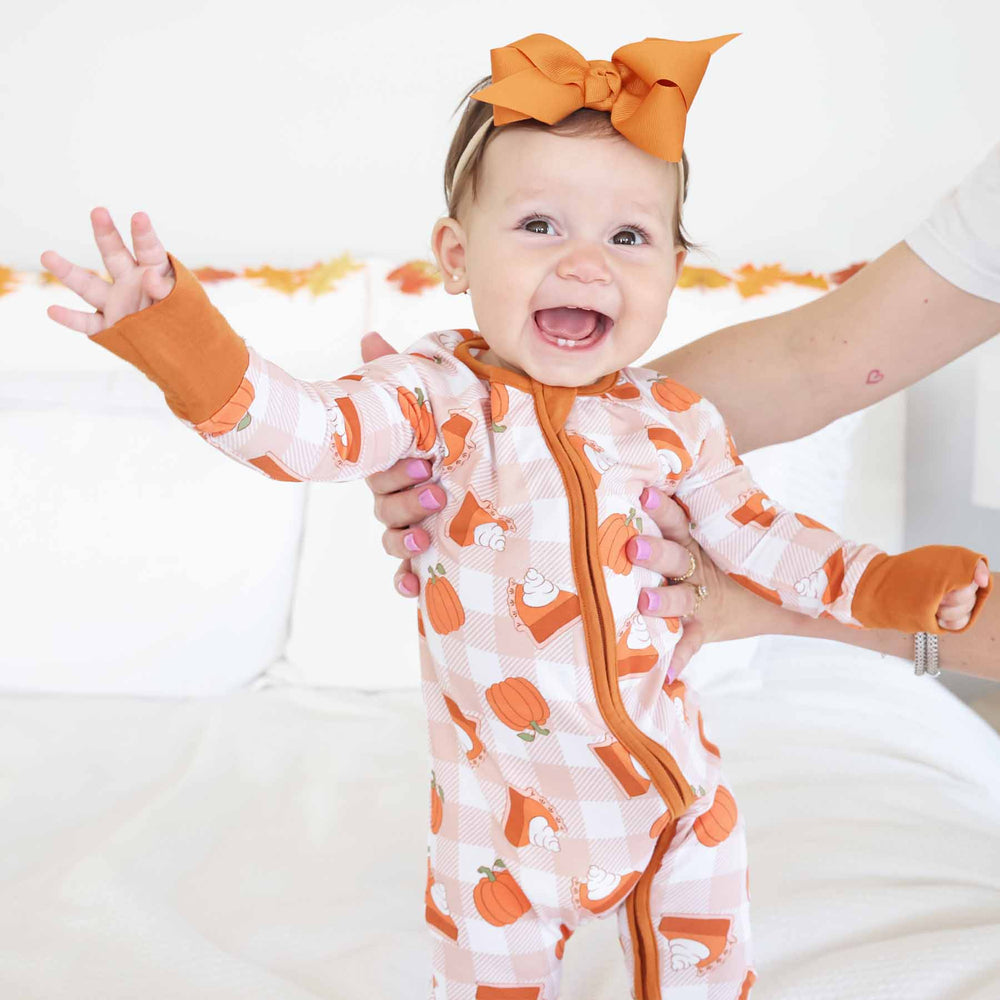 rustic orange ribbon bow headband for babies