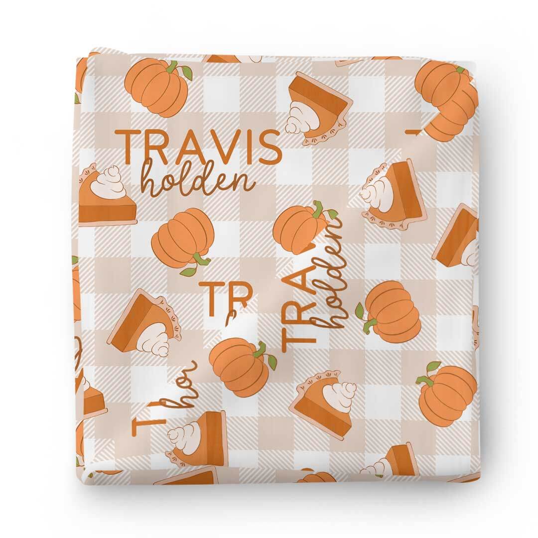 thanksgiving personalized swaddle blanket for babies