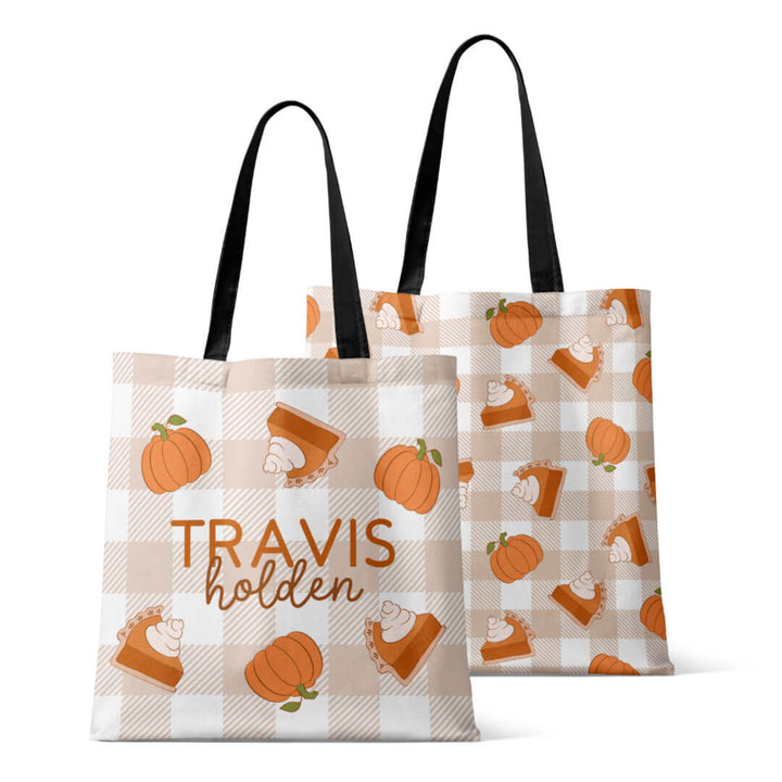 cutie pie thanksgiving personalized tote