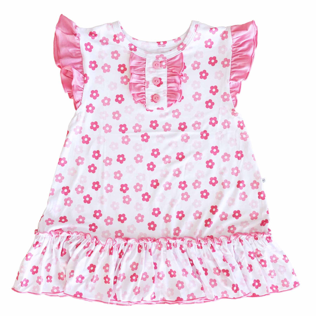 pink daisy nightgown for girls 