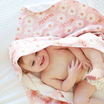 flower hooded baby towel personalized 