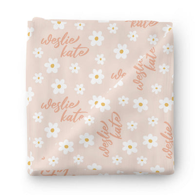personalized swaddle blanket daisy 