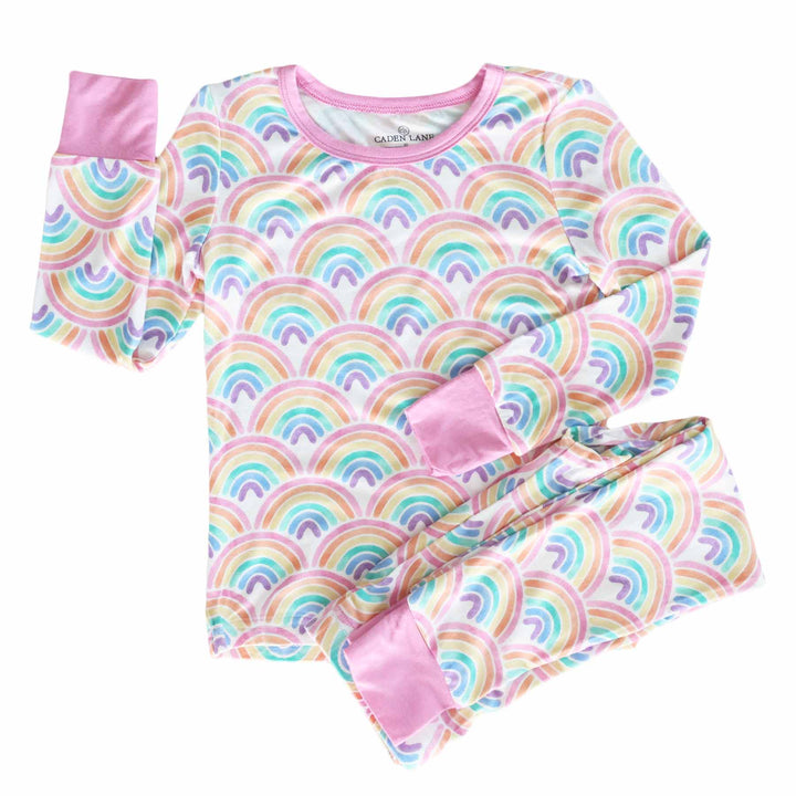 rainbow girls pajama set