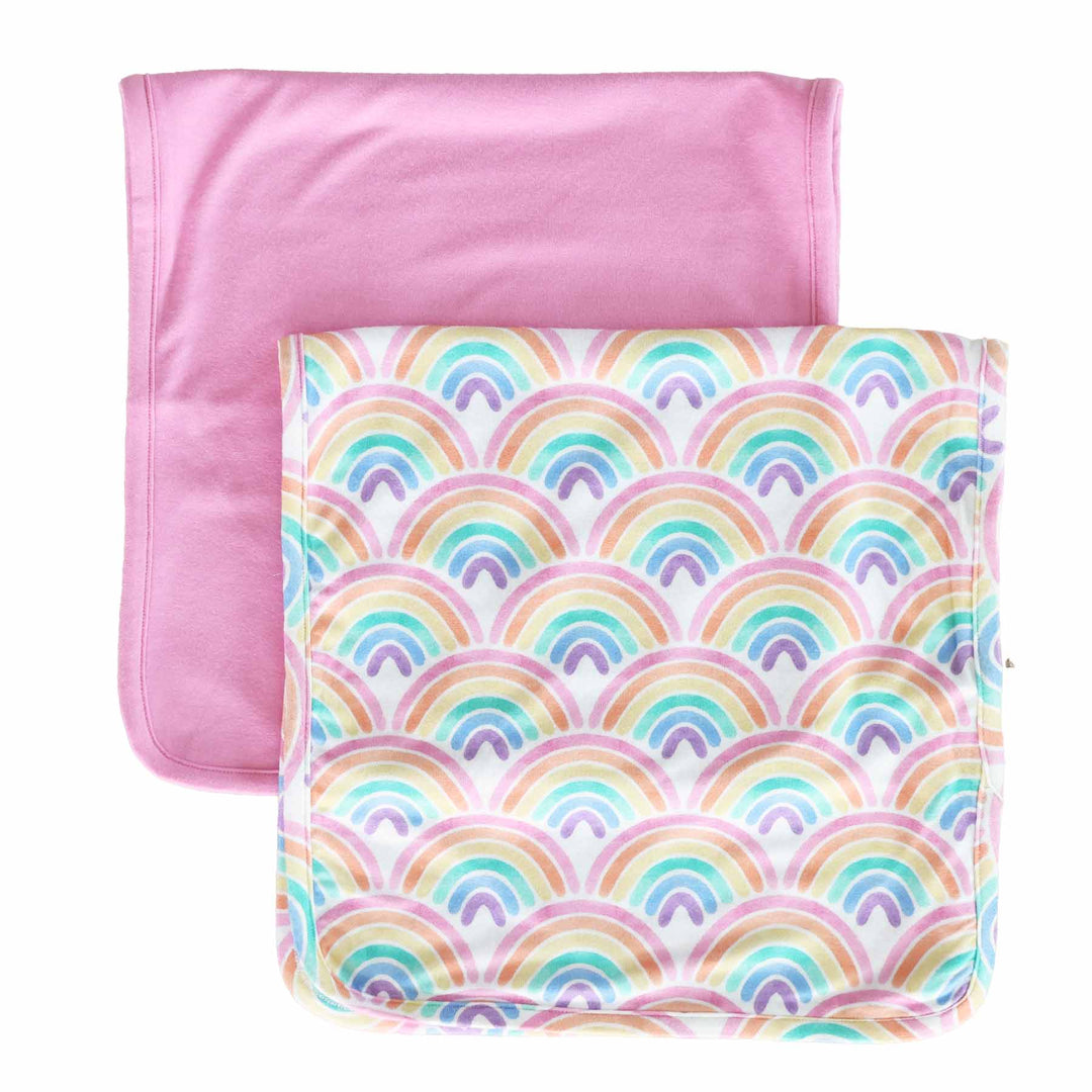 rainbow burp cloth set for babies 