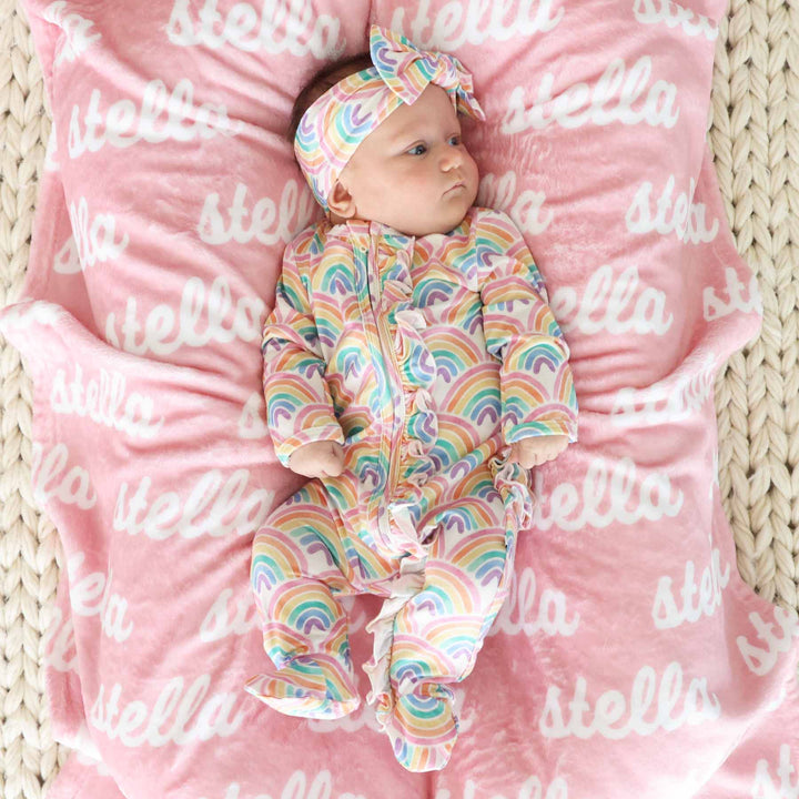 multicolor pastel rainbow headwrap for babies