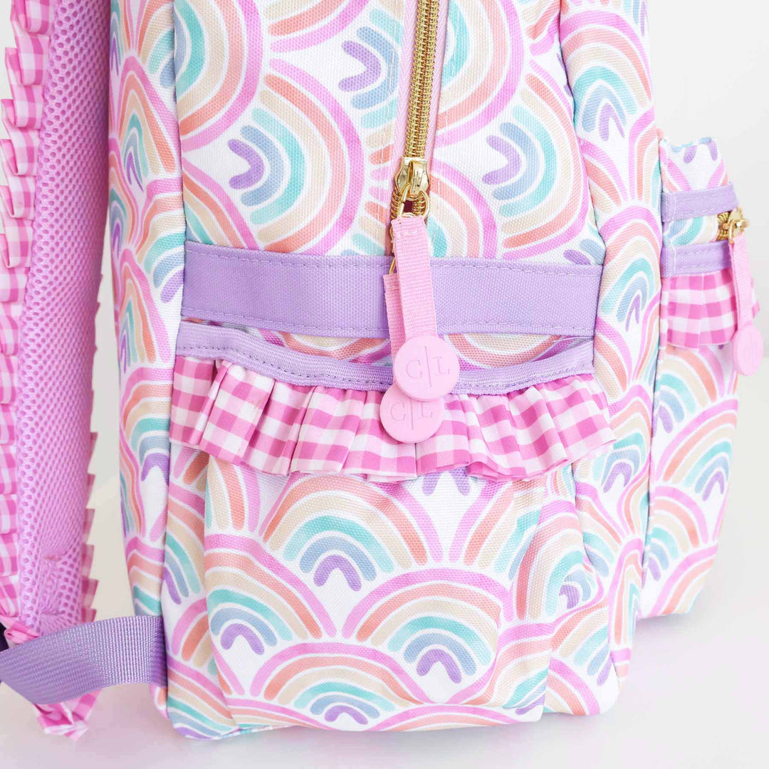 girls pastel rainbow backpack for kids 
