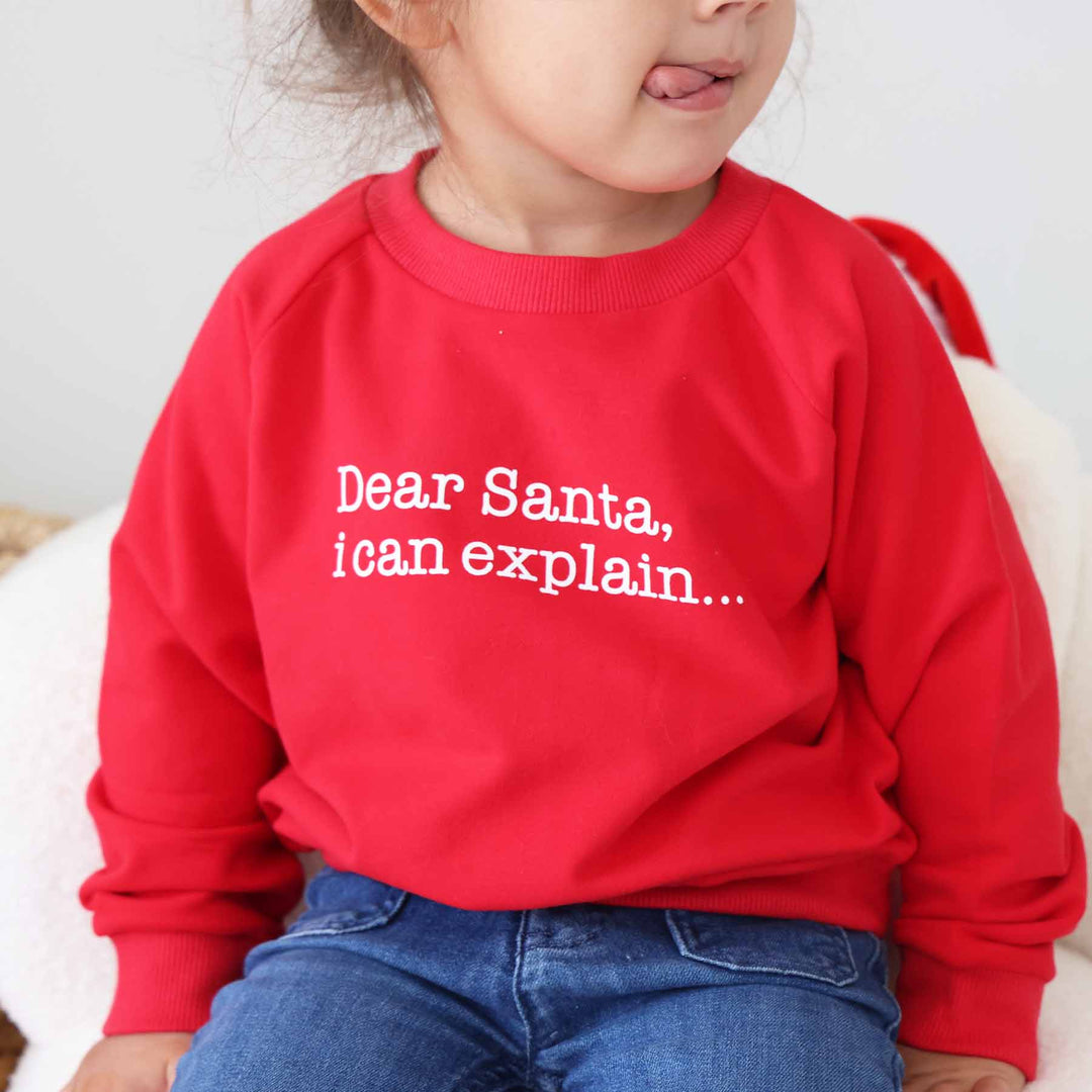 long sleeve christmas sweatshirt for kids dear santa i can explain