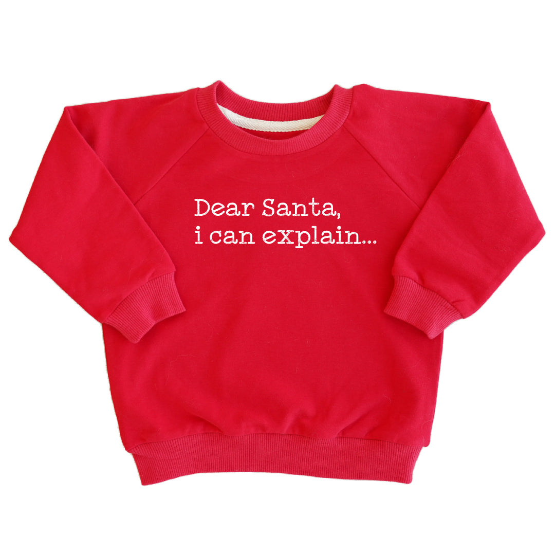 dear santa graphic sweatshirt red