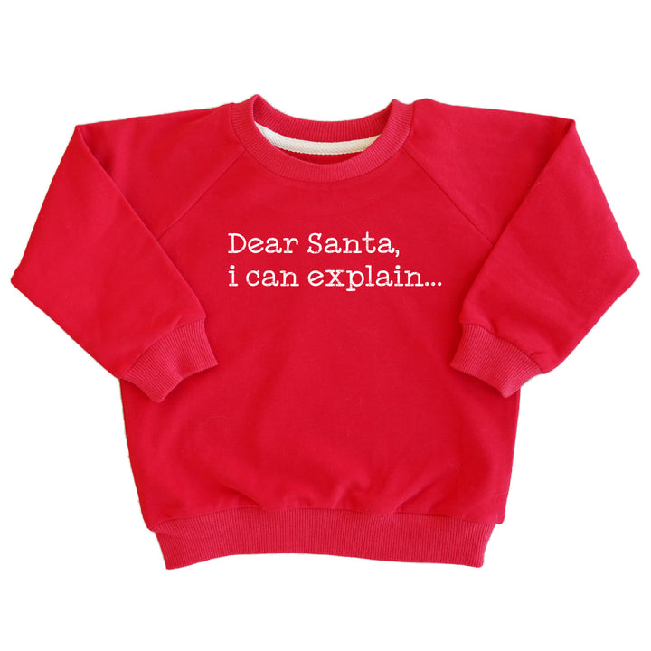 dear santa graphic sweatshirt red