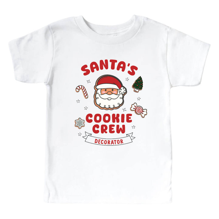 santa's cookie crew christmas graphic tee for kids 