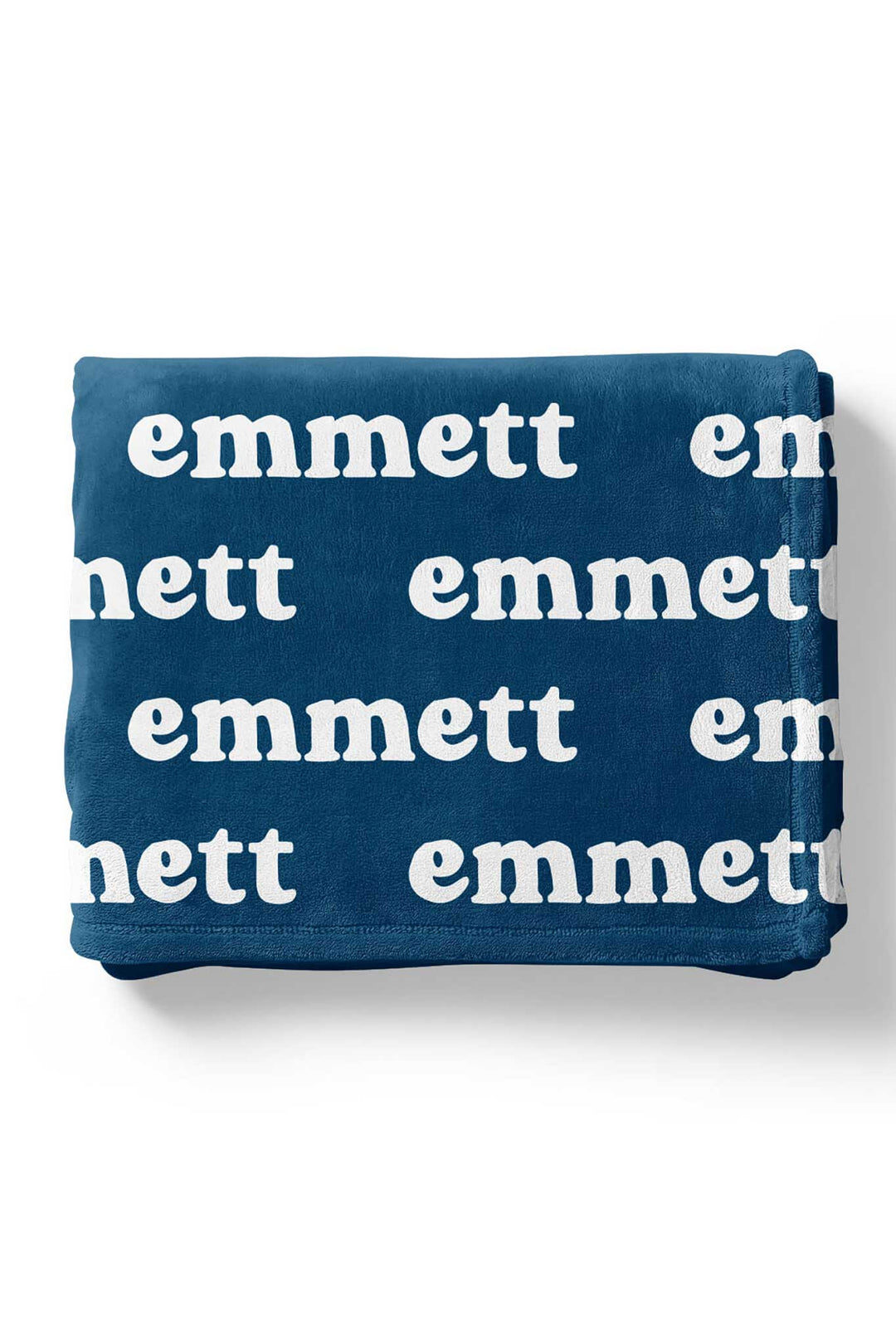 Personalized denim Color Blanket with block font