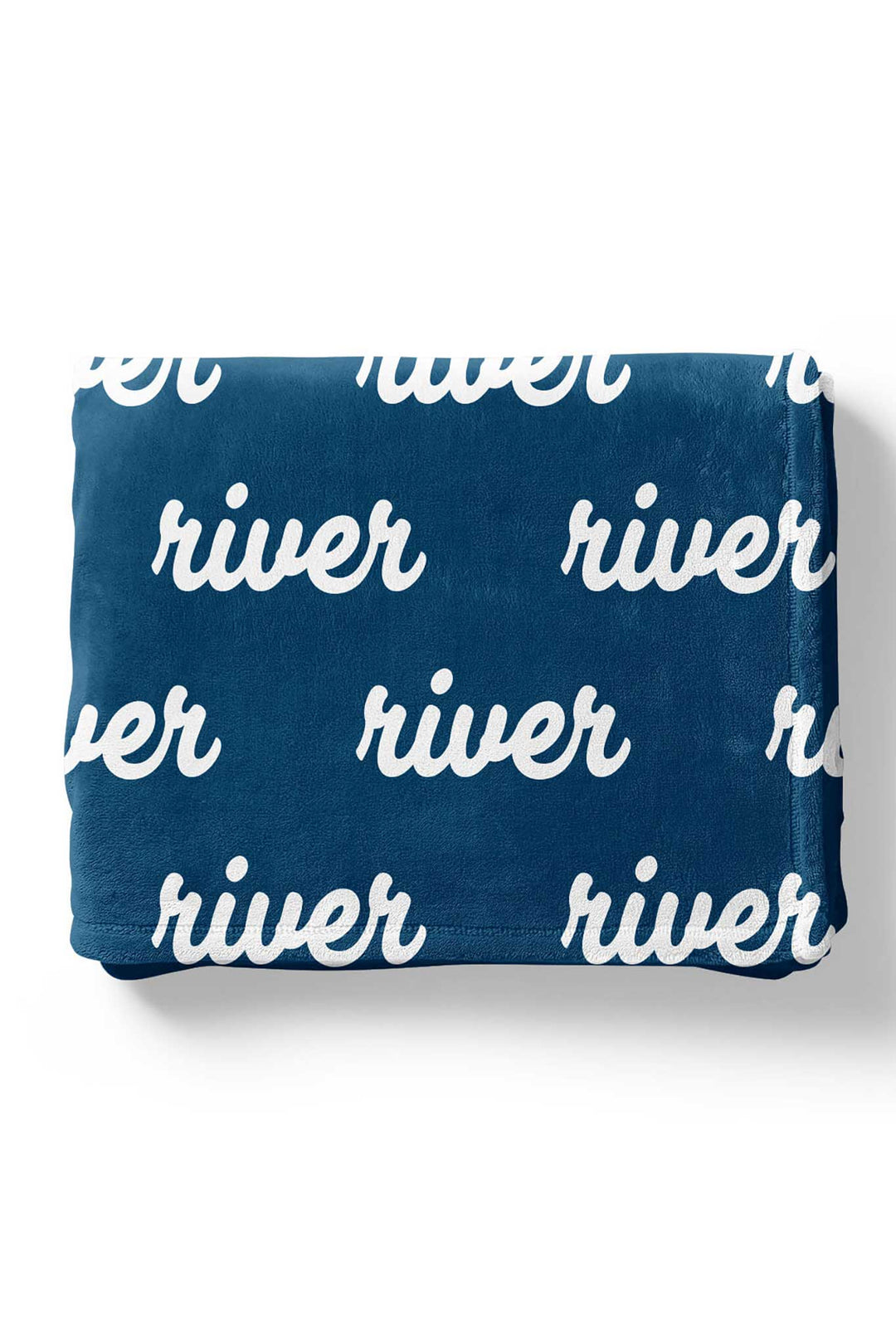 Personalized Denim Color Blanket with script font