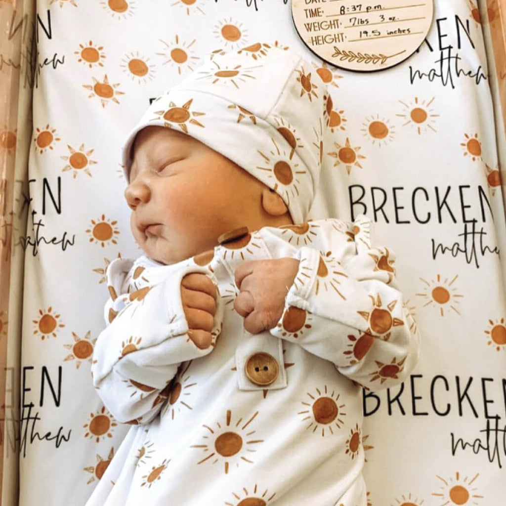 Desert Suns Personalized Name Swaddle Blanket