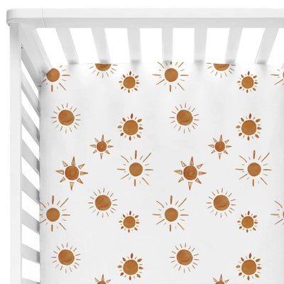 orange sun crib sheet