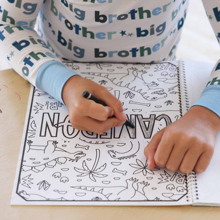 dinosaur coloring book for kids personalized with their name 
