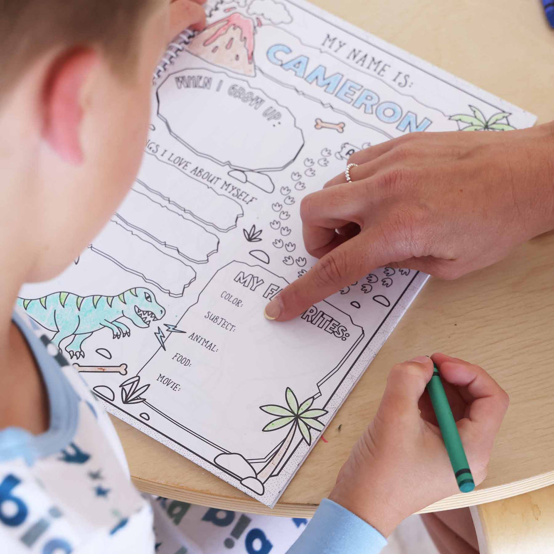 dinosaur personalized coloring book for kids with activities 
