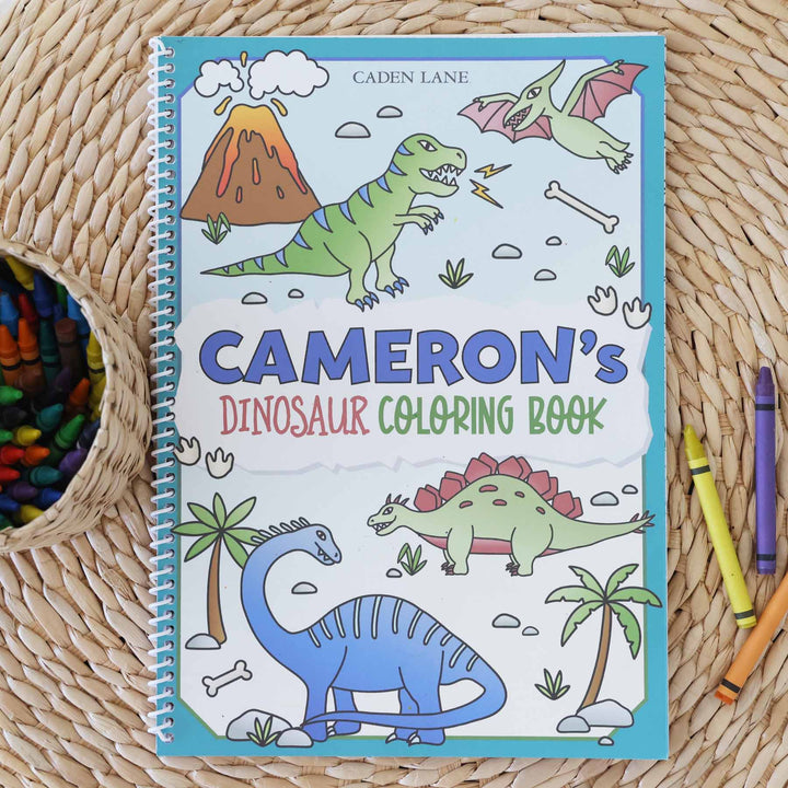 dinosaur themed personalized coloring book