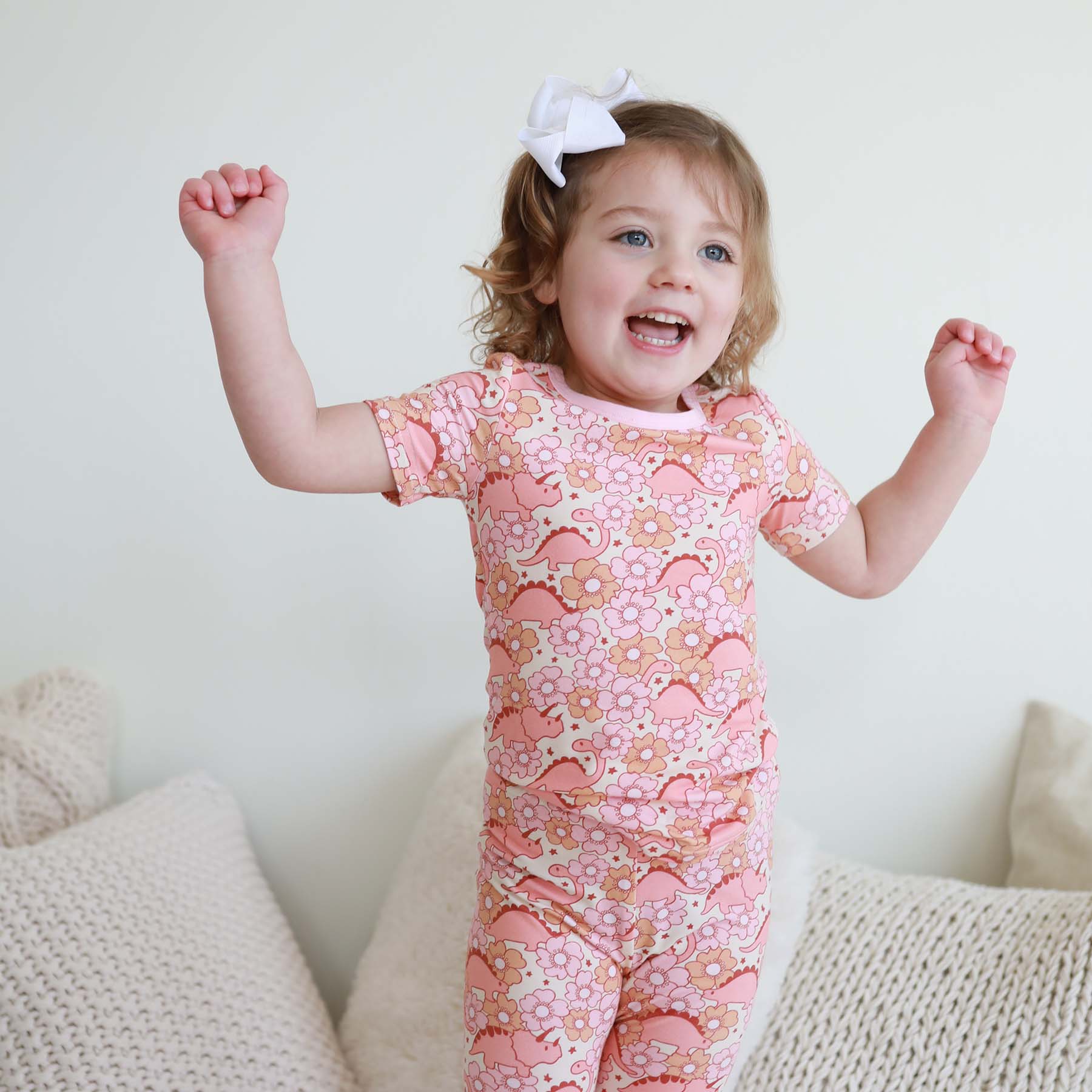 Dino Diva Two Piece Bamboo Pajamas | Caden Lane