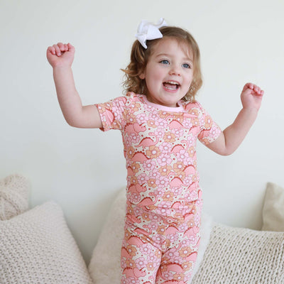 toddler pajamas pink dinosaurs