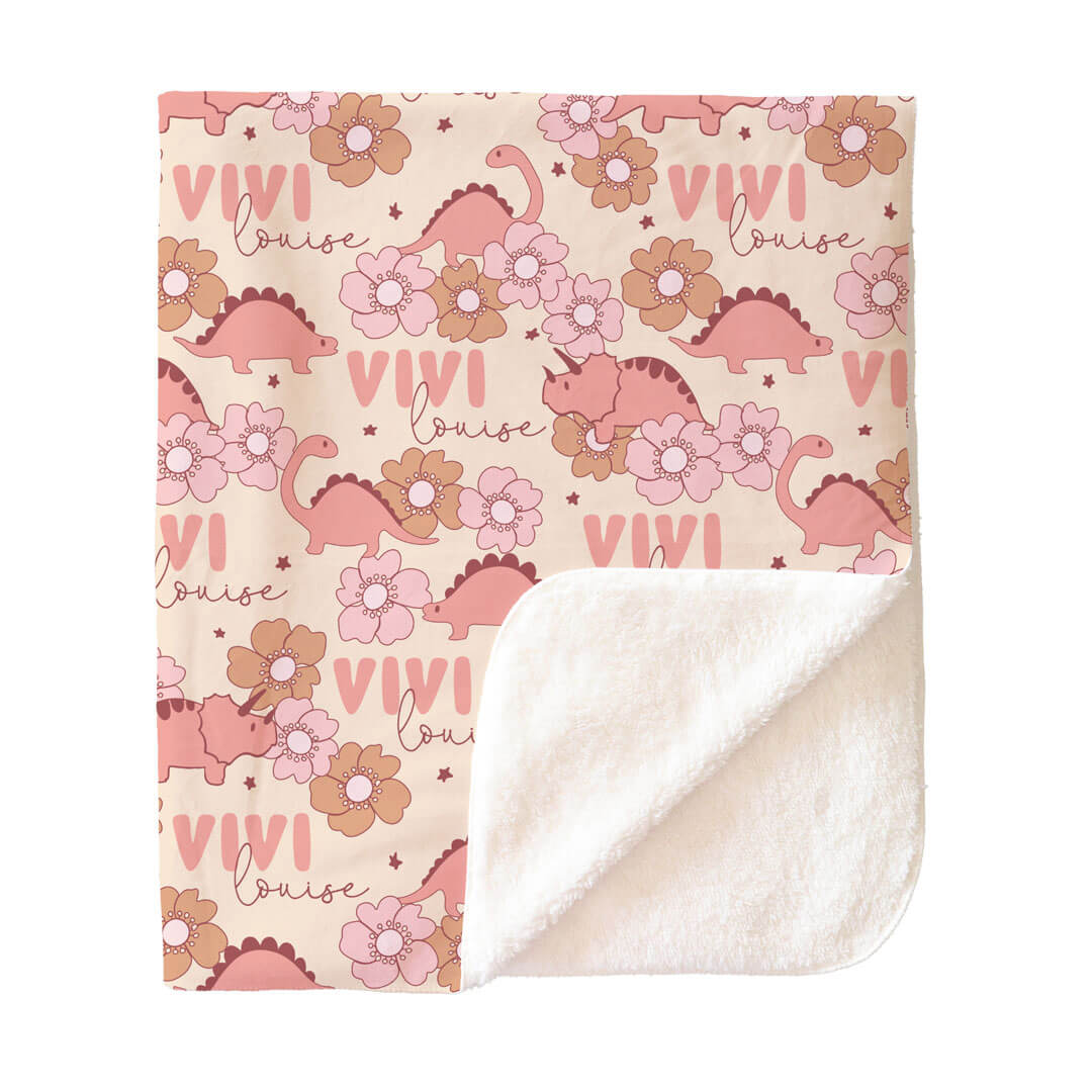 Dino Diva Personalized Kids Blanket