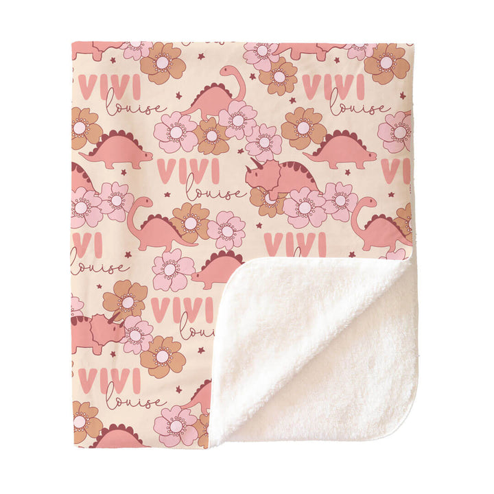 Dino Diva Personalized Kids Blanket