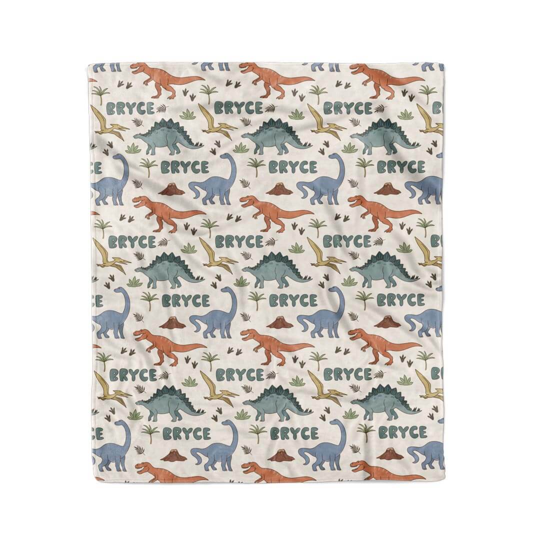 dinosaur personalized blanket for boys