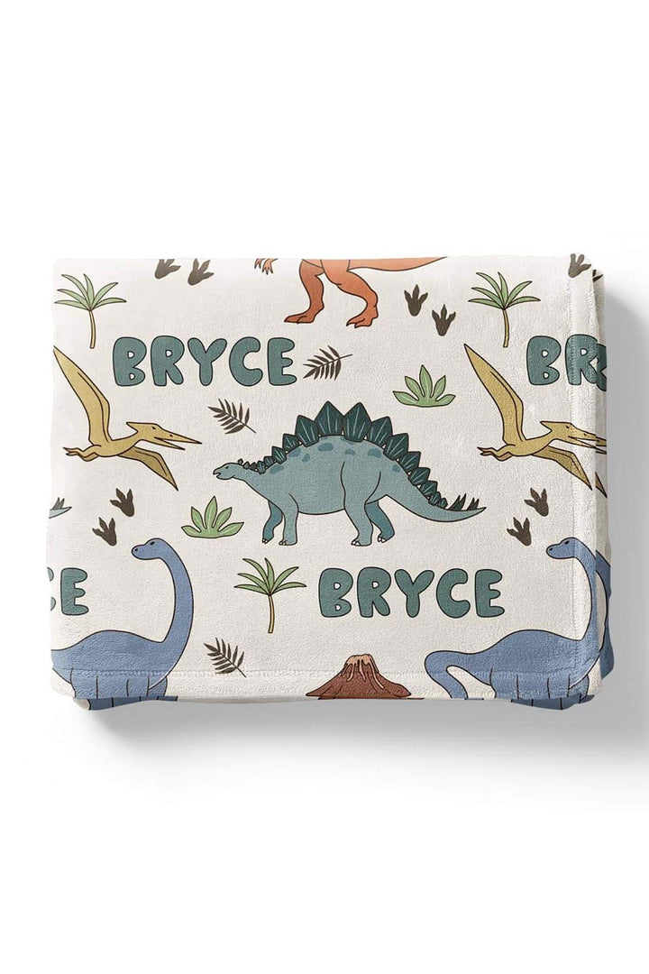 Dino Dude Personalized Kids Blanket