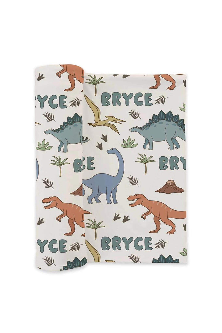 Dino Dude Personalized Swaddle Blanket
