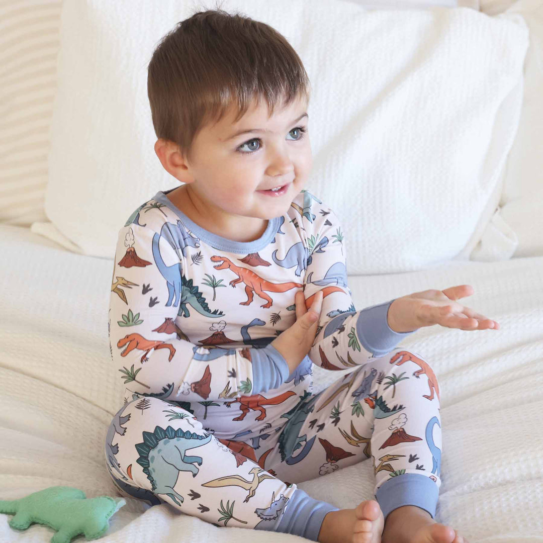 dino dude two piece pajama set for boys 