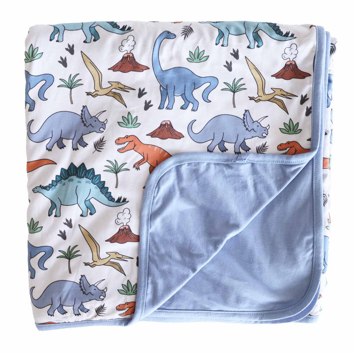 dino dude double sided bamboo blanket for kids 