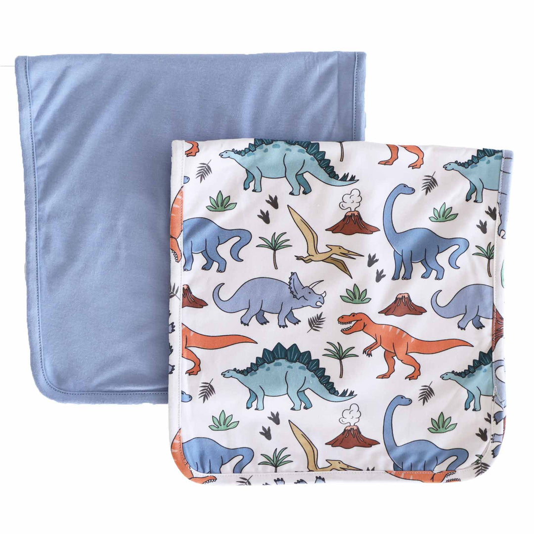 dinosaur 2pc burp cloth set for babies 