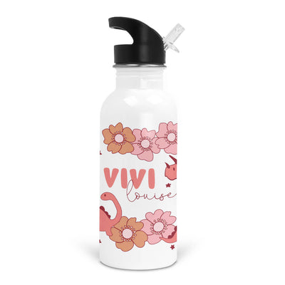 Dino Diva Personalized Kids Water Bottle