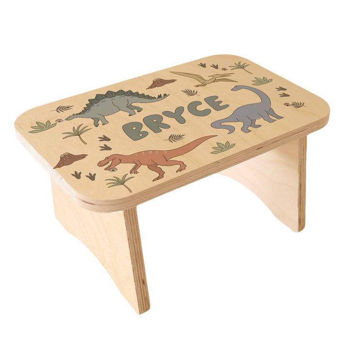 kids personalized step stool boy dinosaur