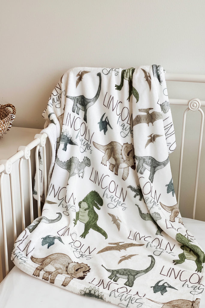 Dinosaur Friends Personalized Blanket