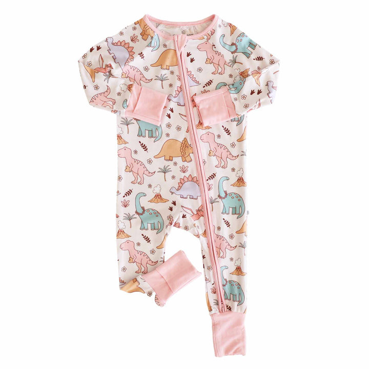 dolly's dinos convertible zip romper pajama for girls 