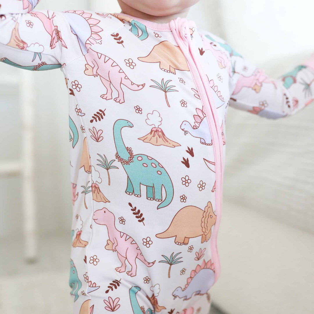 baby girl dinosaur romper pajama 