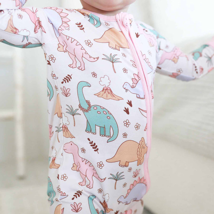 baby girl dinosaur romper pajama 