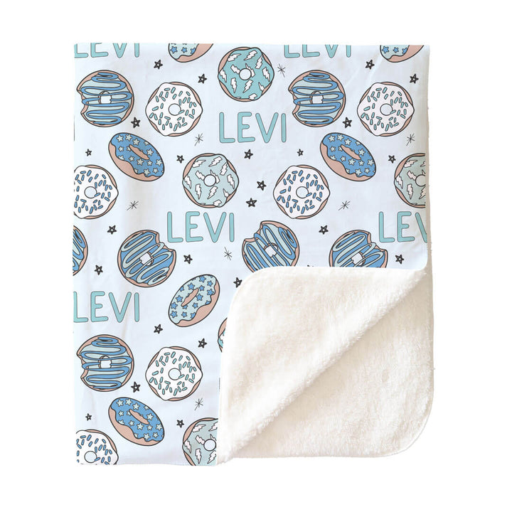 Donut Shop Personalized Kids Blanket | Blue