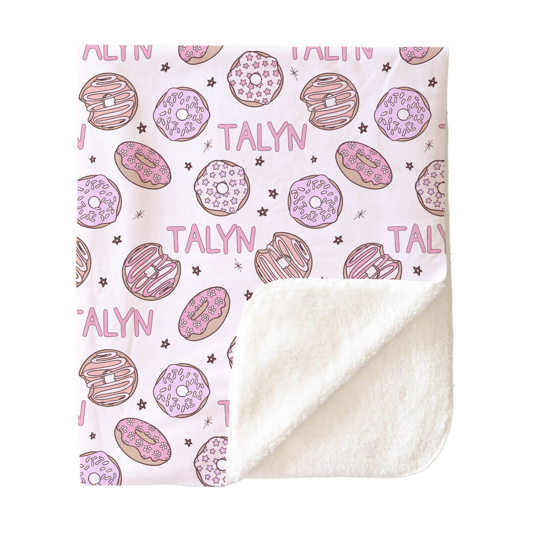 Donut Shop Personalized Kids Blanket | Pink
