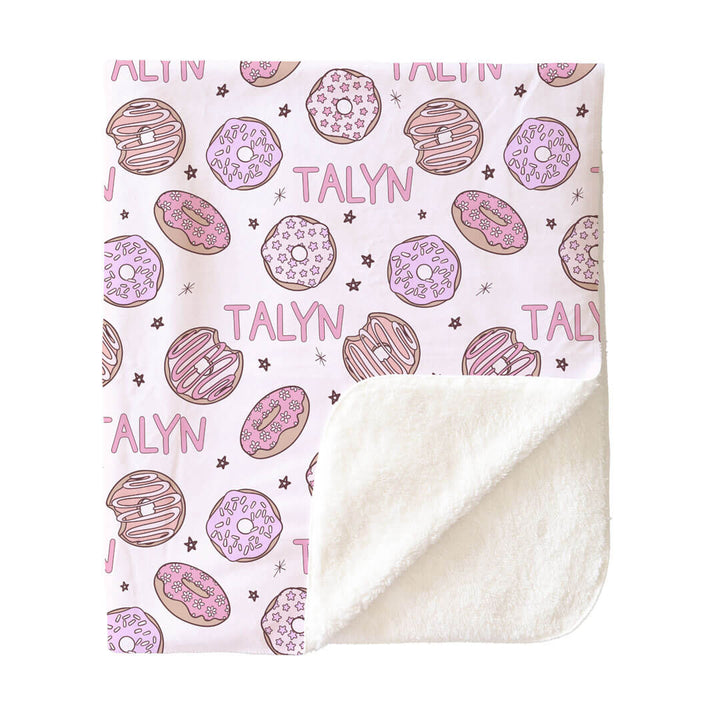 Donut Shop Personalized Kids Blanket | Pink