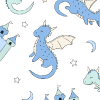 Dragon Adventure Personalized Swaddle Blanket | Blue