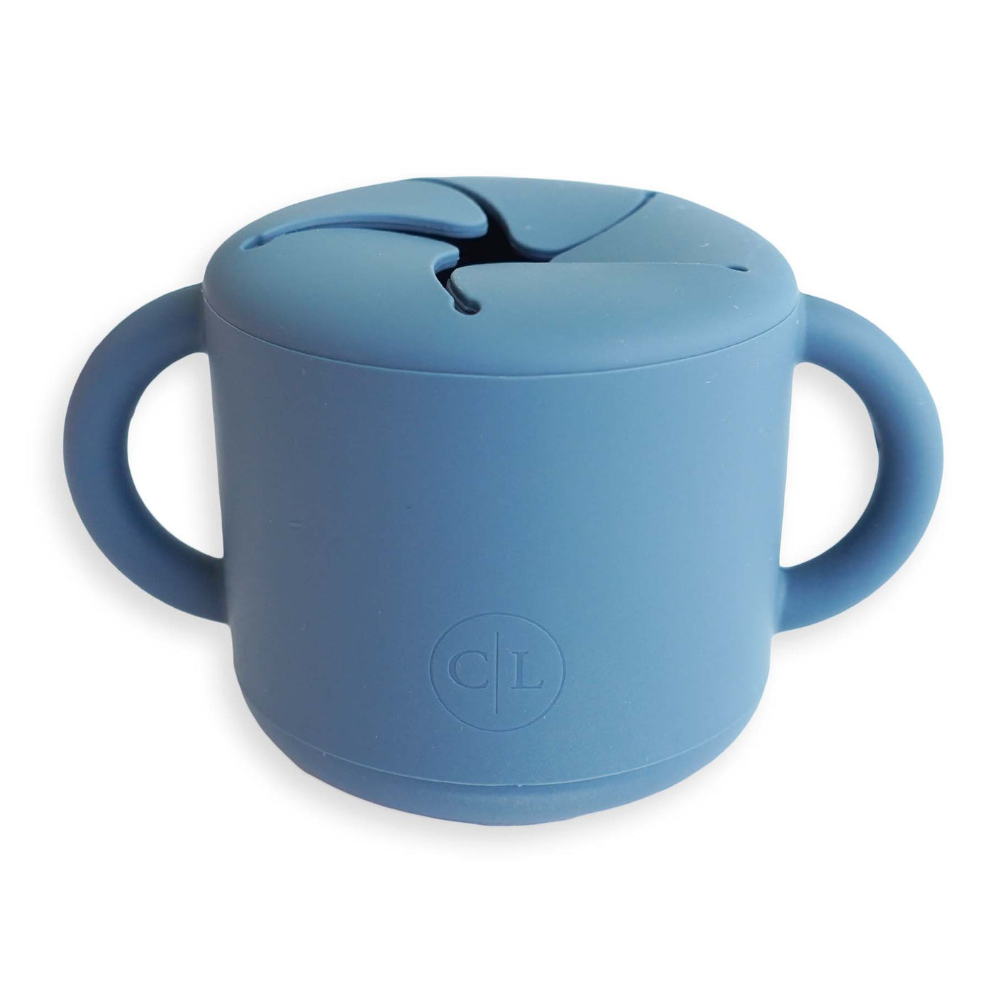blue silicone kids snack cup