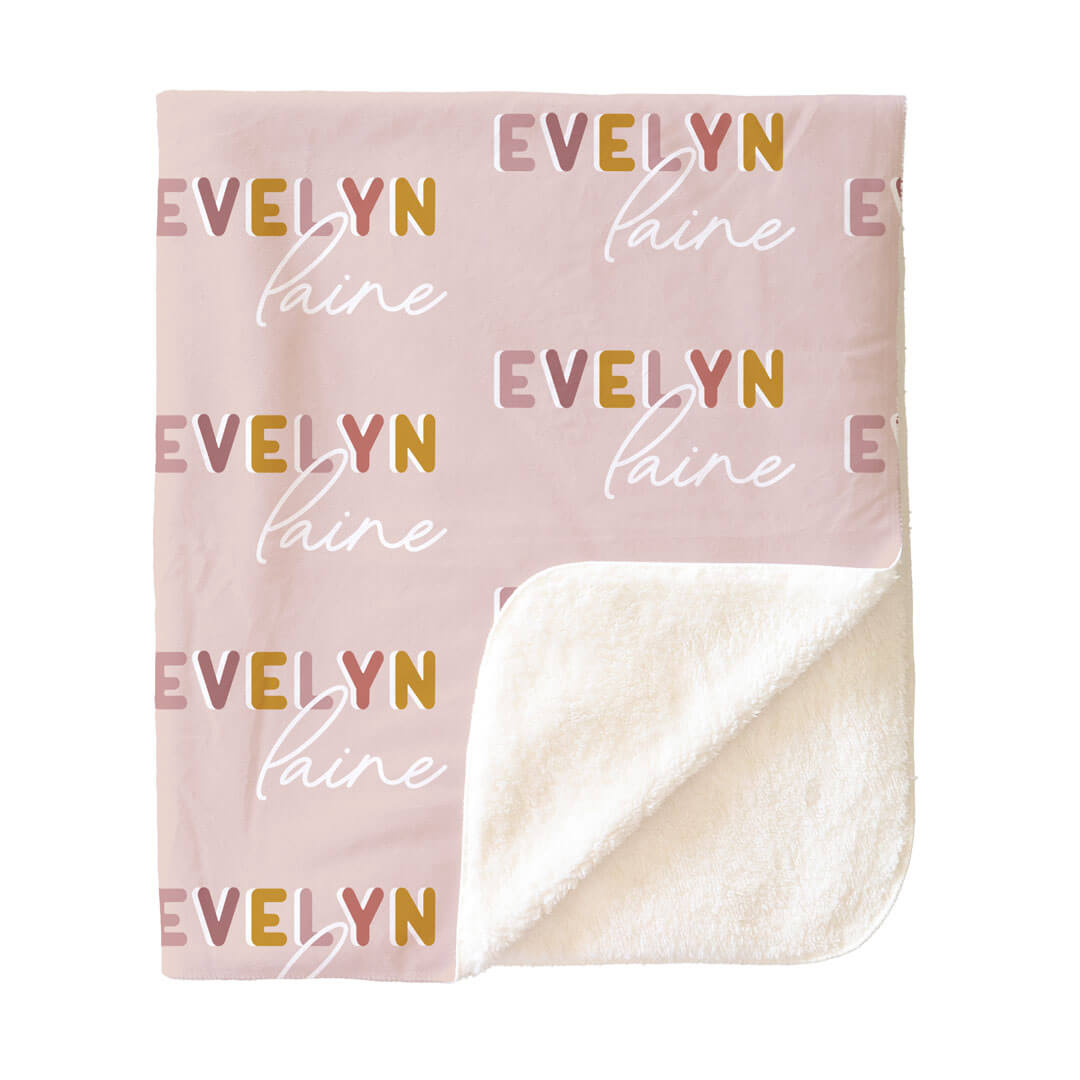 Dusty Pinks Retro Personalized Toddler Blanket
