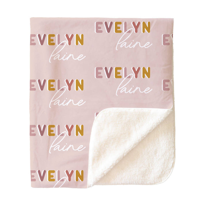 Dusty Pinks Retro Personalized Toddler Blanket