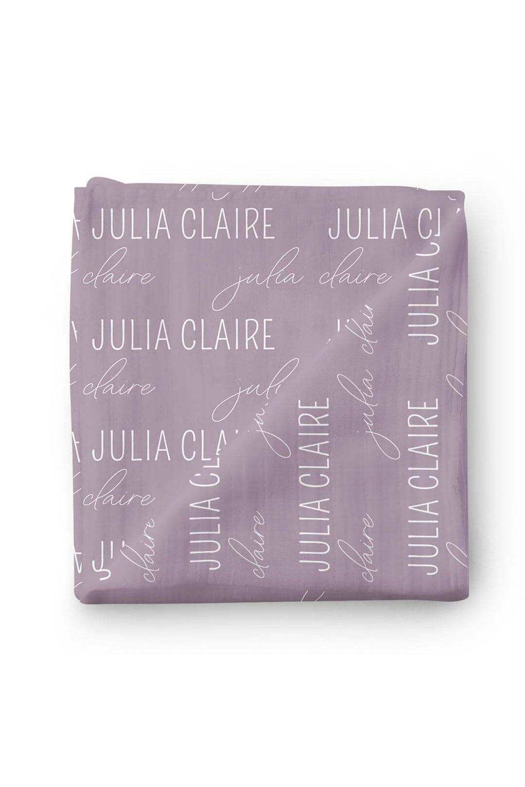 Personalized Dusty Purple Baby Name Swaddle Blanket